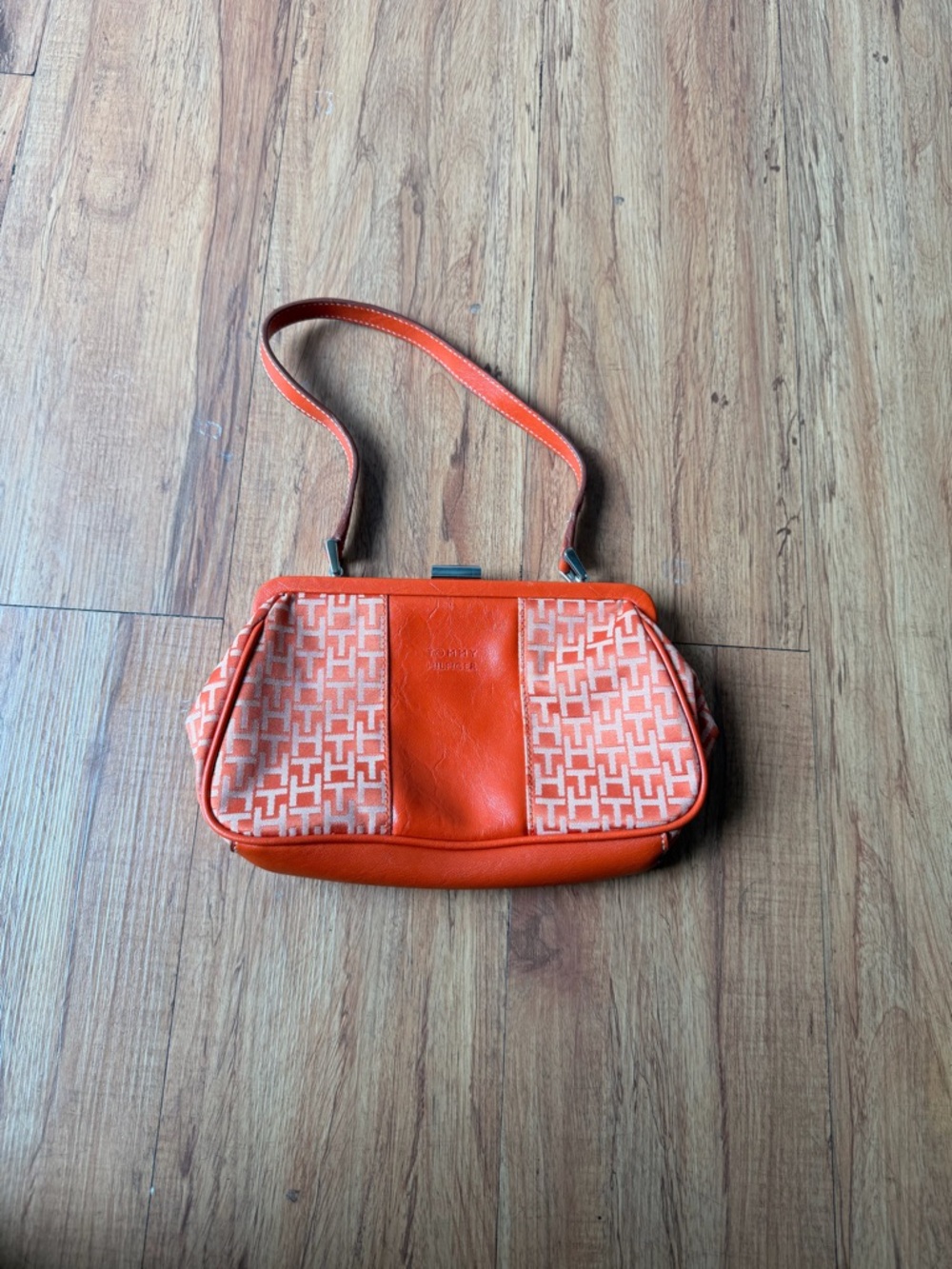 Tommy Hilfiger Orange Monogram Shoulder Bag